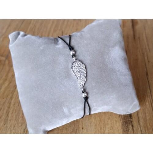 Angel Wing Figured Handmade Macrame Bracelet Zircon Crystal Stone in Different Colors And Adjustable Size