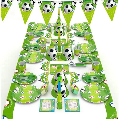 Football Theme Paper Cups Plates Birthday Disposable Tableware Baby Shower Festival for Kids Tableware Party Supplies Decoration