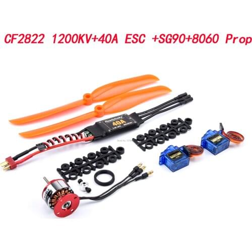 CF2822 1200KV with Prop saver Motor + 30A / 40A / 30A BLheli / 40A BLHELI ESC + SG90 Servo + 8060 Propeller for Rc Airplane