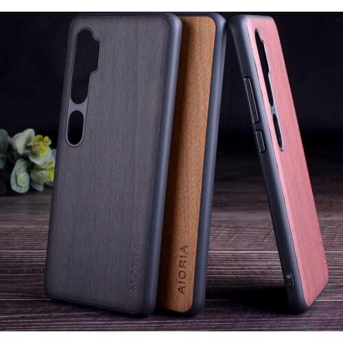 Wood Like case for Xiaomi Mi Note 10 pro soft TPU silicone&Hard PC&wood PU leather skin covers coque fundas mi note 10 case