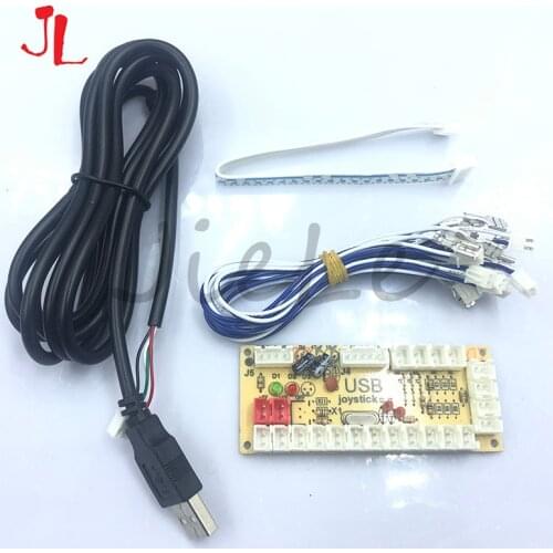 DIY Zero Delay Arcade USB Encoder PC to Joystick Fighting Games Replacement Parts Encoder Board +Wire Cables