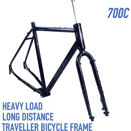 700C Touring Bicycle Long-Distance Reynolds 725 Steel Frame Heavy-duty 44 48 52cm Cruising Travel Bike High Load Bikepacking