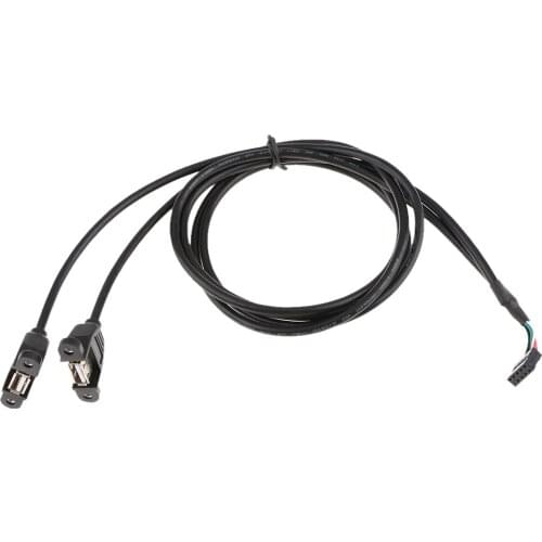 Dual USB 2.0 Type A Female to 9 Pin Motherboard Header Adapter Mainboard Cable