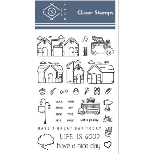Hot selling Village script alphabet transparent clear stamp / silicone seal roller stamp DIY scrapbook album / card production