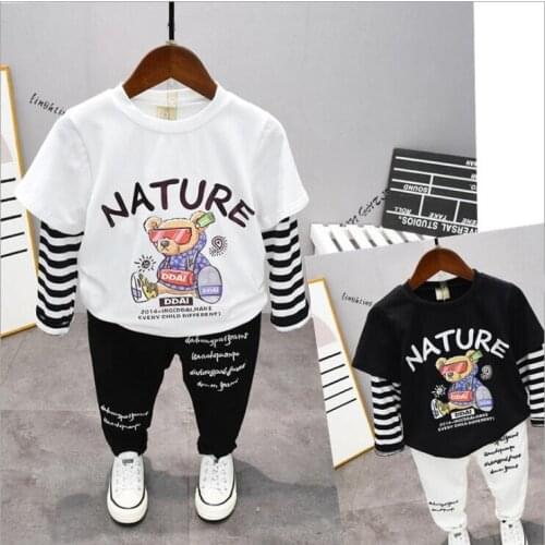 Boys Clothes Sport Suit Casual Boys Clothing Sets 2021 Autumn Letter Two Pieces Children Clothing Set Kids Tracksuit Clothes