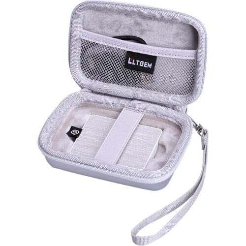 LTGEM Waterproof Silver EVA Hard Case for Seagate One Touch SSD (STJE 500402)