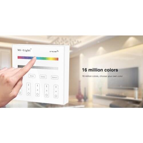 Milight B3 4-Zone RGB/RGBW and brightness dimming Smart Panel Remote Controller control for led strip light ribbon lamp or bulb