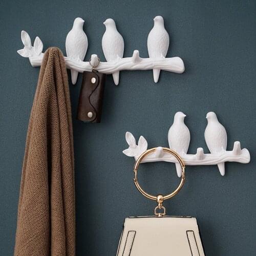 Wall Decorations Home Accessories Living Room Hanger Resin Bird hanger key kitchen Coat Clothes Towel Hooks Hat Handbag Holder