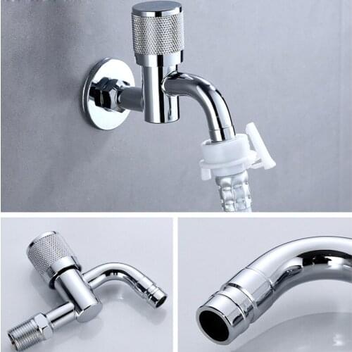 Wall Mount Bibcock 304 Stainless Steel G1/2 Small Tap Decorative Outdoor Garden Faucet Washing Machine Mop Single Cold WC Taps
