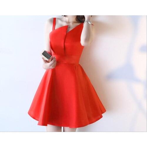 New Sweet Mini Dress Fashion Chic Irregular Neckline Women Dress Elegant Party Dress Ball Gown Summer Dress robe femme