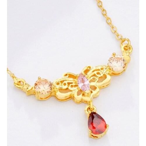 Necklace for Women Zircon Necklaces with Pendant for Wedding Gift Vietnam Sand Gold Fashion Jewelry Necklace collares para mujer