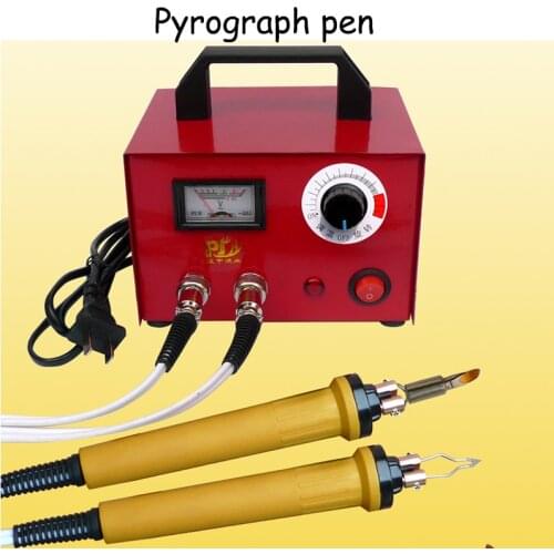 Professional Electrocautery Pen Pyrograph Machine Wooden Plate Heat Transfer Brochure Tool For Gourd,Plank,Leather,Bark