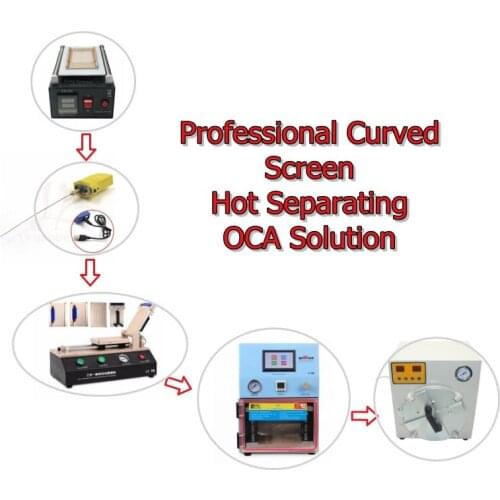 Professional Curved Screen Hot Separating OCA Solution Include Glue Remover Laminator Bubble Defoam Machine