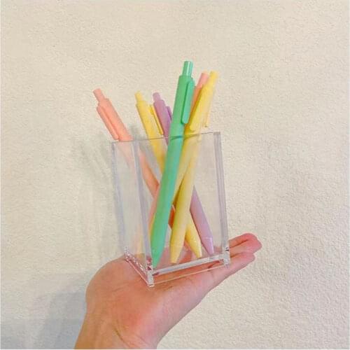 Transparent Makeup Brush Holder Organizer Plastic Pen Holder Desk Table Cosmetic Storage Box Acrylic Jewelry Box Container