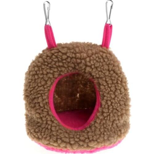 Bird Nest Fleece Soft Warm Winter Hanging Cage House Toys Parrots Parakeet Pets Bed Round Cave Hammock Sleep Windproof