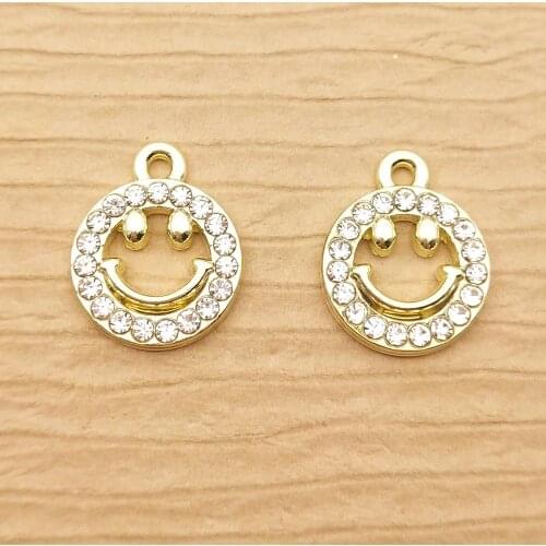 10pcs 13x16mm smile face charm for jewelry making earring pendant necklace bracelet charms diy finding