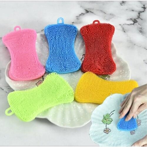 Kitchen Cleaning Brush Silicone Dishwashing Fruit Vegetable dishes And Saucepan Scrub Colorful 5pcs
