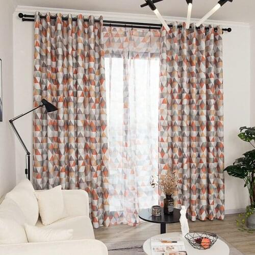 Modern Geometric Printed Curtains for Kids Room Living Room Bedroom Window Blackout Kitchen Curtain Sheer Tulle Window Treatment
