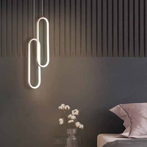 FANPINFANDO Gold Chrome Plating Modern Led Bedroom Bedside pendant Lights Dinning room Kitchen island Led Pendant Lamps Fixtures