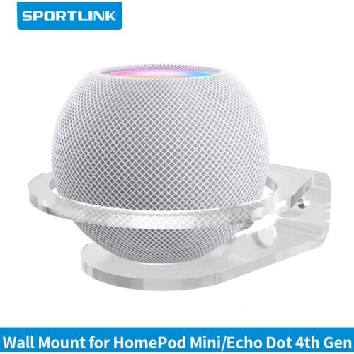Sportlink Wall Mount Stand Hanger for HomePod Mini Alexa Echo Dot 4th 3rd Gen Smart speaker Outlet Holder Space Saving Bracket