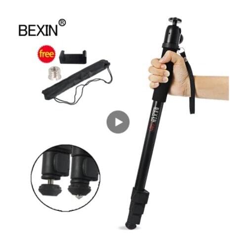 BEXIN Telescopic handheld Pole Walk Stick lightweight video dslr camera stand ball head monopod unipod for Canon Nikon Sony Fuji