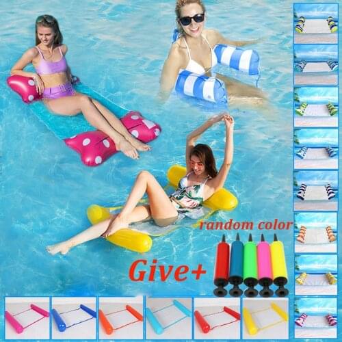 Water Hammock Recliner Folding Inflatable Swimming Mattress Pool Bed Water Hammock Floating Recliner Ring Inflatable Hammock Bed