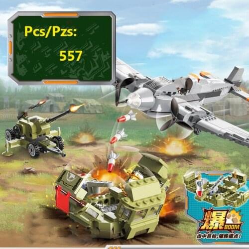 Military Series WW2 army fighters raid the military base SWAT soldier DIY Scene accessories Building Blocks Bricks Toys Gifts