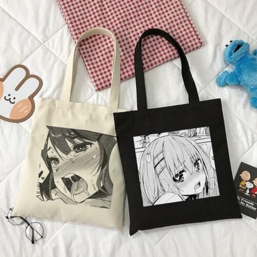 Japanese y2k anime canvas bag cartoon Harajuku shopper Bags Ulzzang large capacity women bag ins Kawaii women shoulder bags
