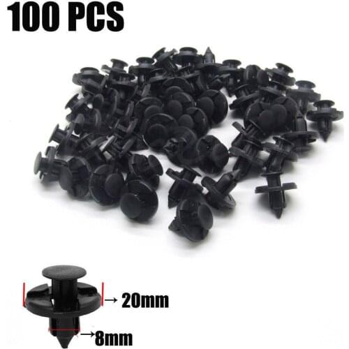 50pcs 8mm Hole Nylon Rivets Fastener Bumper Fender Push Type Clips Replaces #01553-09321 Fits for Nissan