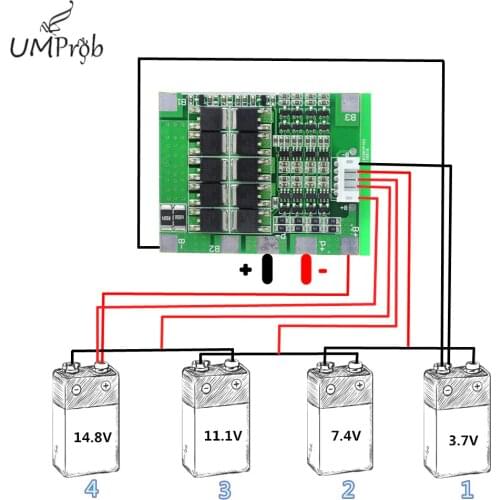 4S 30A 14.8V 18650 Battery Li-ion Lithium Protection Board BMS Packs PCB Protection Board Balance Integrated Circuits