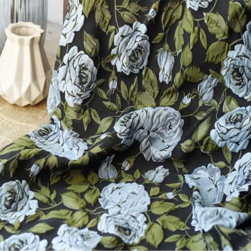 New European style yard dyed jacquard 3D jacquard brocade fabric for fashion dress coat patchwork sewing DIY