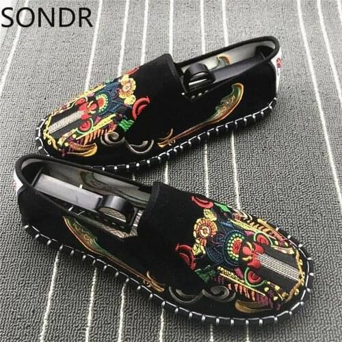 US5-11 Chinese Style Retro Women Cloth Shoes Canvas Embroidery Peking Opera Casual Shoes Slip On Flats 22Styles Plus Size C532