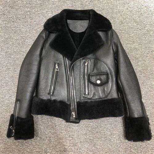 Real Fur Women Coat Natural Double-Faced Fur Sheepskin And Fur Outwear Winter Merino Sheep Fur Warm Thick Real Fur H813