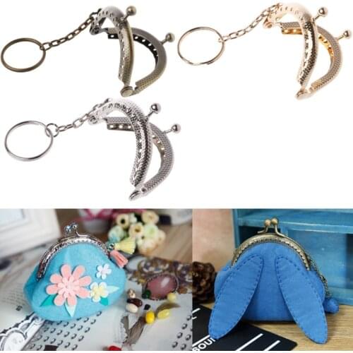 Y166 1PC Coin Purse Bag Arch Frame Kiss Clasp Lock With Key Ring DIY Craft 5cm