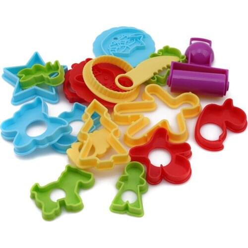 18PCS/Set Color DIY DIY Plasticine Mold Modeling Clay Kit Plastic Play Dough Tools Set Cutters Moulds Toy for children Kid Gift