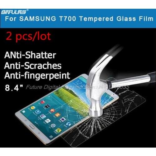 2pcs Premium tempered glass film For Samsung Galaxy Tab S 8.4 T700 T705 T707 tablet Anti-shatter Screen Protector Film