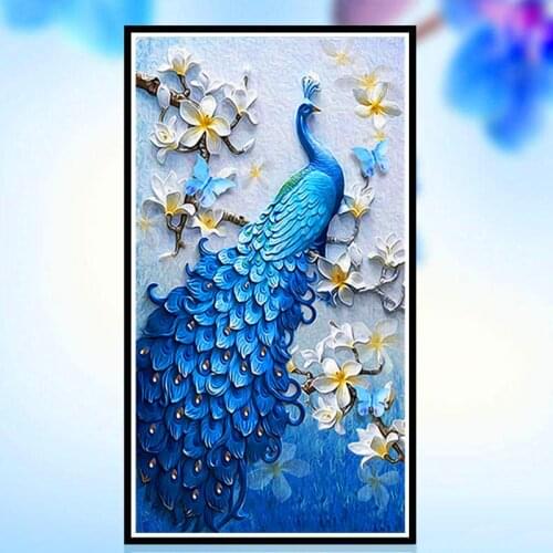 5D Peacock Diamond Painting Full Drill Round Rhinestone Picture Set Animal Dotz Art Cross Stitch Mosaic Kit DIY Diamond Painting
