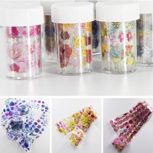 8Rolls/set Nail Art Foil Transfer Slide New Design Flower/Leaf Print Nail Foil Sticker Polish Nail Art DIY Transfer Foils*NZ09