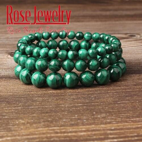 Natural Malachite Bracelets Lucky Charm Fashion Green Malachite Men Bracelets&Bangle for Women Crystal Charm Bracelet beads Gift