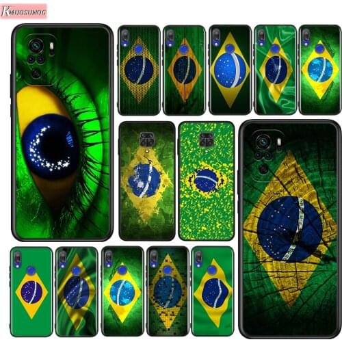 Brazil Brazilian Flag Silicone Cover For Xiaomi Redmi Note 10 10S 9 9S Pro Max 9T 8T 8 7 6 5 Pro 5A Phone Case