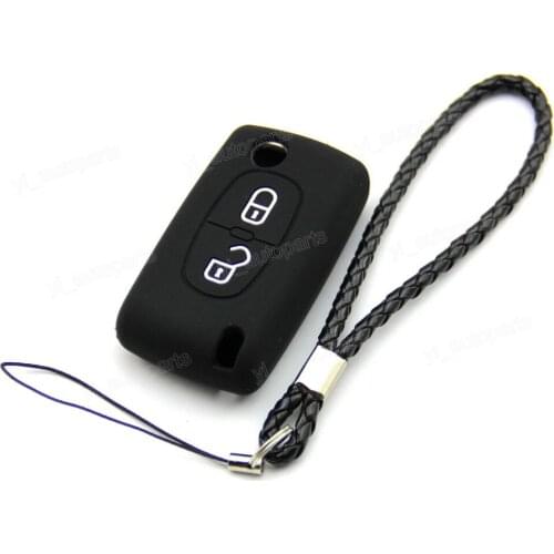 Black Remote Silicone Cover For Citroen 2 Buttons Key C3 C4 C5 C6 C-Quatre CT2BK