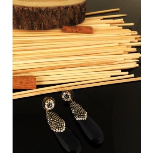 Dr stone natural stone handmade with Cats Eye stone gold plated Earrings KTD 439799423