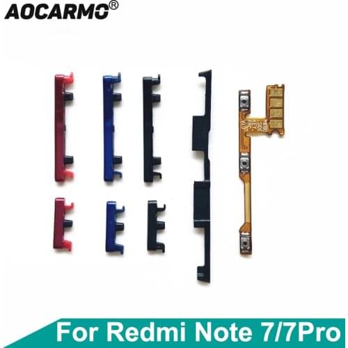 Aocarmo For Xiaomi Redmi Note 7 / 7 Pro 7Pro Power Button On/Off Volume Switch Buckle Bolt Bracket Ribbon Flex Cable