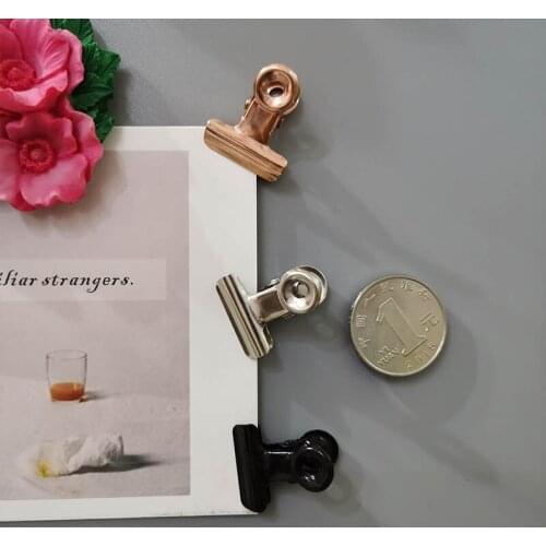 21mm Magnet Clamp Strong Magnetic Postcard Card Ticket Photo Wall Binder Clip Rose Gold Paper Clips Stationery Office Supplies