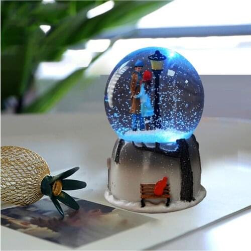 Sweetheart Custom Night light Luminous Snow Trinket decor ornament tableware toy Globe And Music Box christmas gift hallowen gift