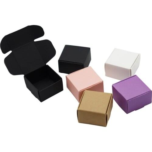 24Pcs mini Colorful Paper Box Handmade Cute Packaging Box White Wedding Holiday Packaging Supply