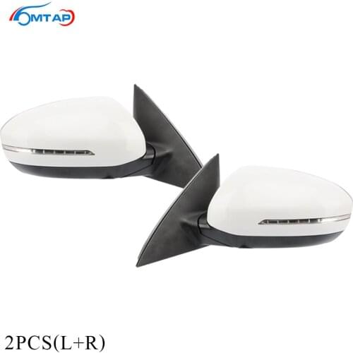 MTAP 2PCS Auto Outer Rearview Back Up Wing Mirror Assy For KIA Optima K5 2011-2015 Turn Signal Lamp Electromic Folding Unpainted