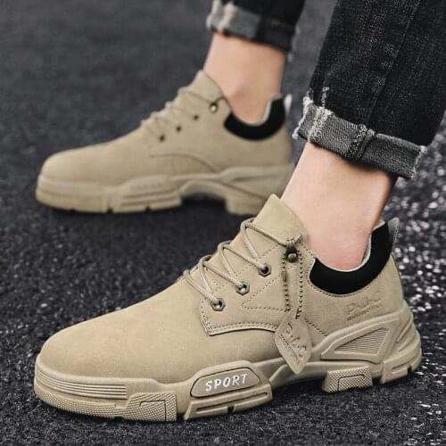 2021 New Men Leather Boots Designer Autumn Winter Street Fashion Casual Shoes Man Short Desert Boots