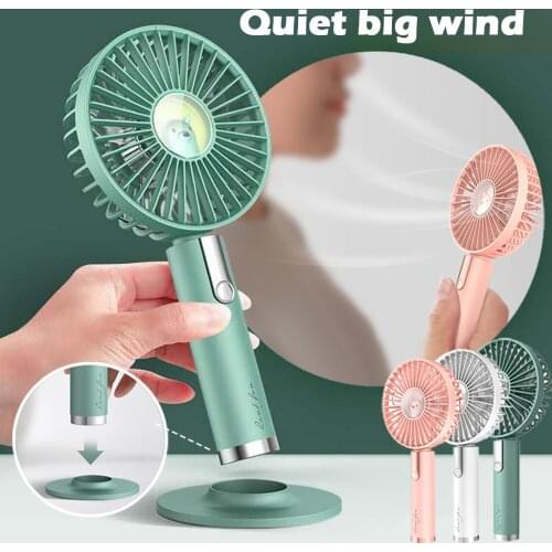 New Arrival Handheld Mini Fan Desktop Outdoor Portable Hand Fan Usb Rechargeable 1200mAh Battery Usb Fan Cooler For Laptop 513#2
