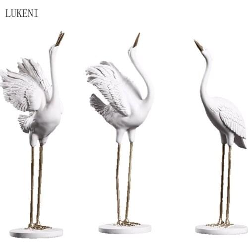 NEW CHINESE ZEN CRANE DECORATION FAN CREATIVE LIVING ROOM ENTRANCE TV CABINET MODEL ROOM HOME SOFT DECORATION